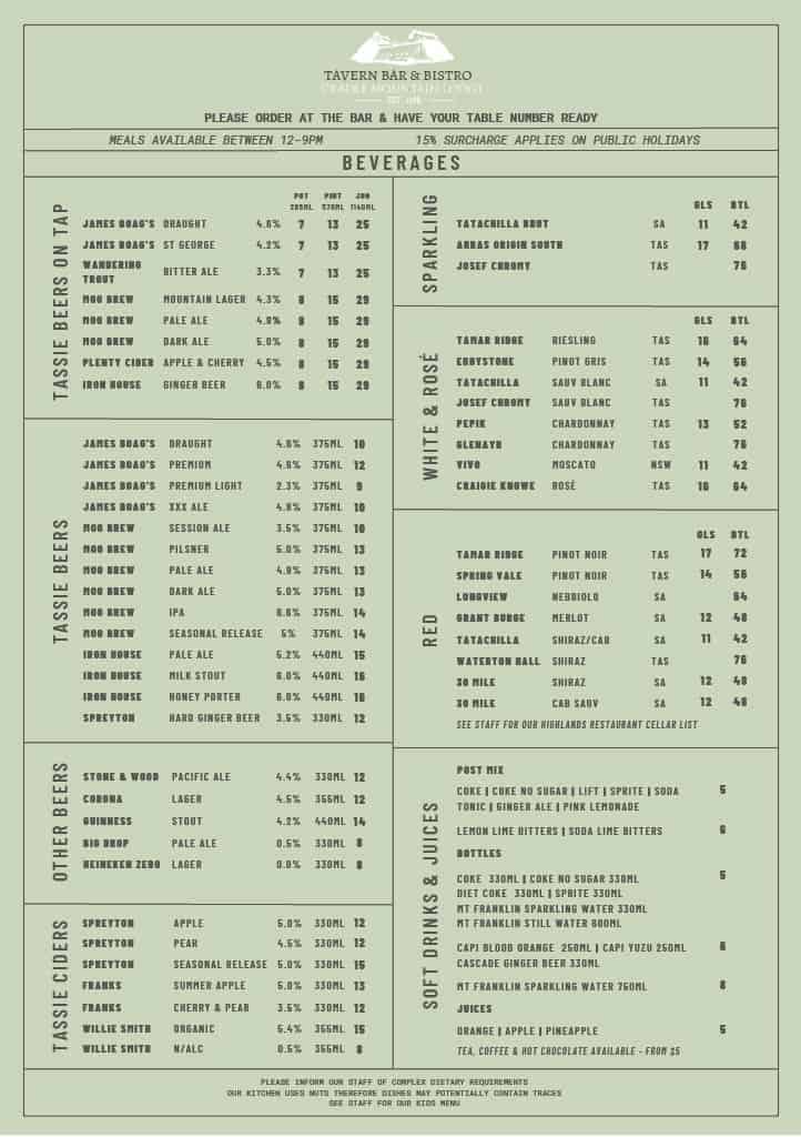 Cradle Mountain Lodge | Tavern Bar & Bistro